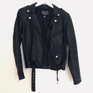 Classic Black Leather Moto Jacket